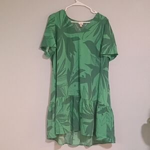 A New Day Leafy Green Mini Dress